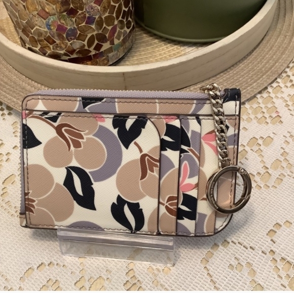 Kate Spade Floral  Breezy Card Holder - Cream and Black - Picture 2 of 3
